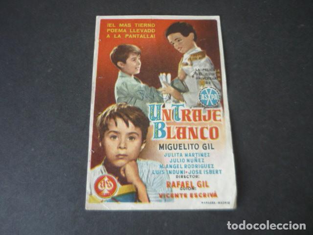  Flyers Publicitaires de films Anciens: UN TRAJE BLANCO PROGRAMA DE MANO SIN PUBLICIDAD