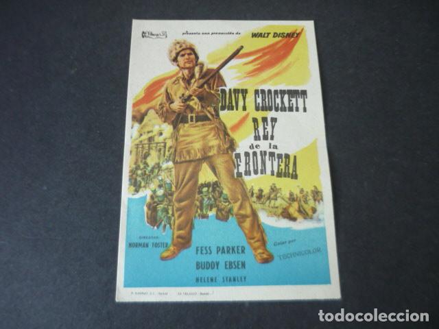  Flyers Publicitaires de films Anciens: DAVRY CROCKETT REY DE LA FRONTERA PROGRAMA DE MANO SIN PUBLICIDAD