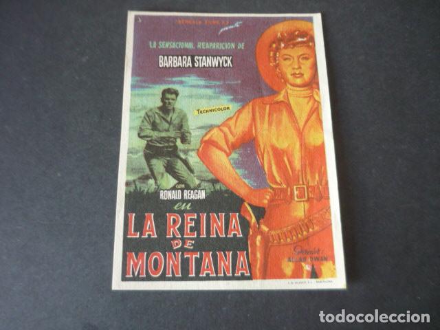 Folhetos de m&atilde;o de filmes antigos de cinema: LA REINA DE MONTANA PROGRAMA DE MANO SIN PUBLICIDAD