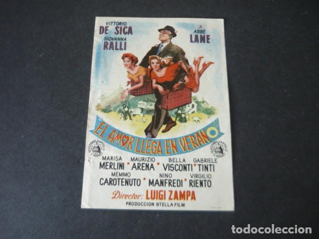 Cine: EL AMOR LLEGA EN VERANO PROGRAMA DE MANO SIN PUBLICIDAD - Foto 1