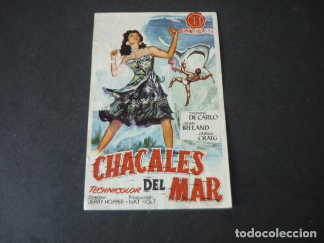  Flyers Publicitaires de films Anciens: CHACALES DEL MAR PROGRAMA DE MANO SIN PUBLICIDAD