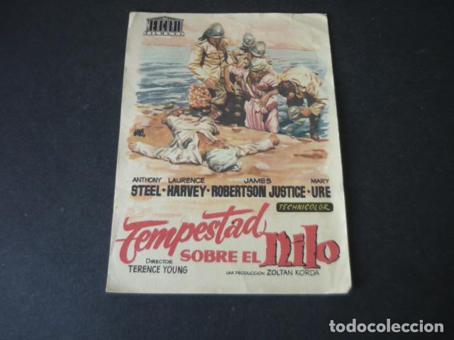 Folhetos de m&atilde;o de filmes antigos de cinema: TEMPESTADO SOBRE EL NILO PROGRAMA DE MANO SIN PUBLICIDAD