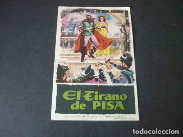 Folhetos de m&atilde;o de filmes antigos de cinema: EL TIRANO DE PISA PROGRAMA DE MANO SIN PUBLICIDAD