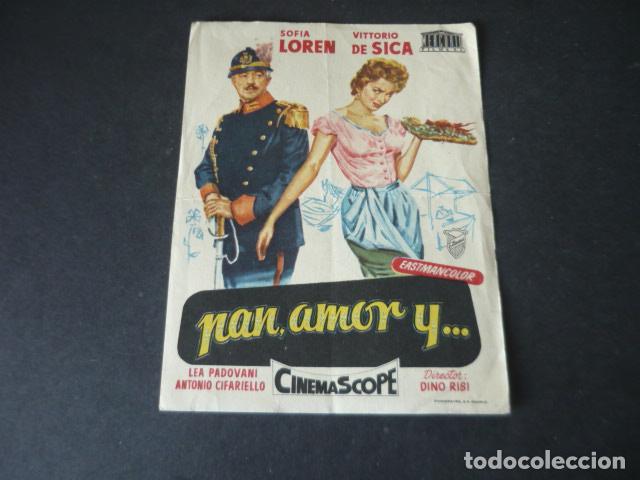  Flyers Publicitaires de films Anciens: PAN AMOR Y... PROGRAMA DE MANO SIN PUBLICIDAD