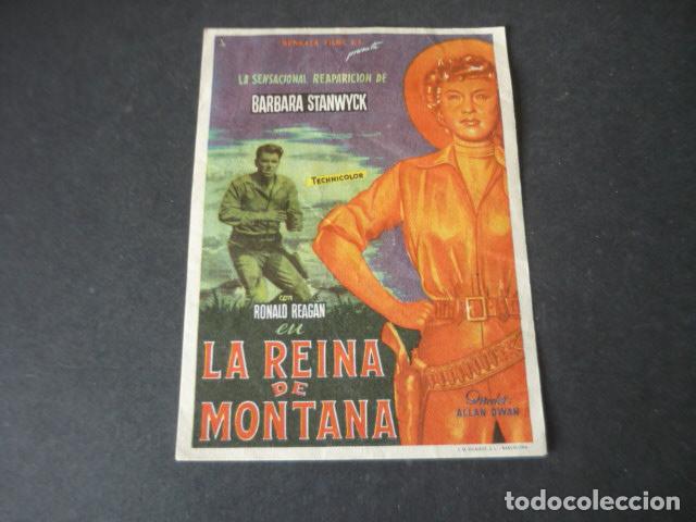 Folhetos de m&atilde;o de filmes antigos de cinema: LA REINA DE MONTANA PROGRAMA DE MANO SIN PUBLICIDAD