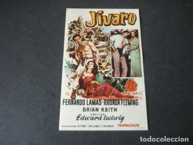 Folhetos de m&atilde;o de filmes antigos de cinema: JIVARO PROGRAMA DE MANO SIN PUBLICIDAD