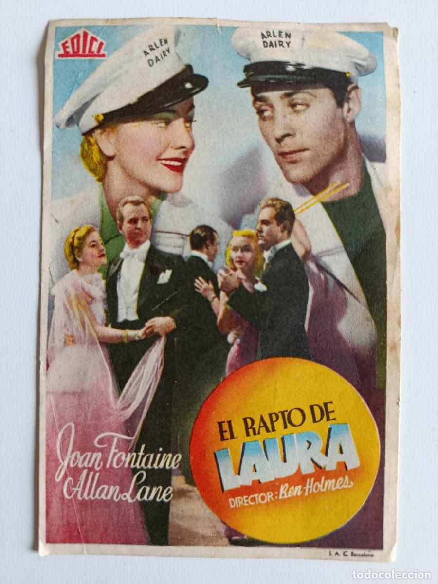  Flyers Publicitaires de films Anciens: EL RAPTO DE LAURA. JEAN FONTAINE ALLAN LANE. FOLLETO DE MANO CINE SAL&Oacute;N NACIONAL GRANADA