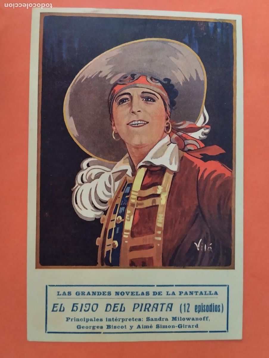 Foglietti di film di film antichi di cinema: JHR - PROGRAMA CINE TARJETA. EL HIJO DEL PIRATA.