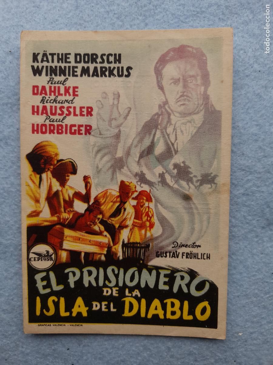 Cine: El Prisionero de la Isla del Diablo. A&ntilde;o 1954. Kathe Dorsch. Winnie Markus.