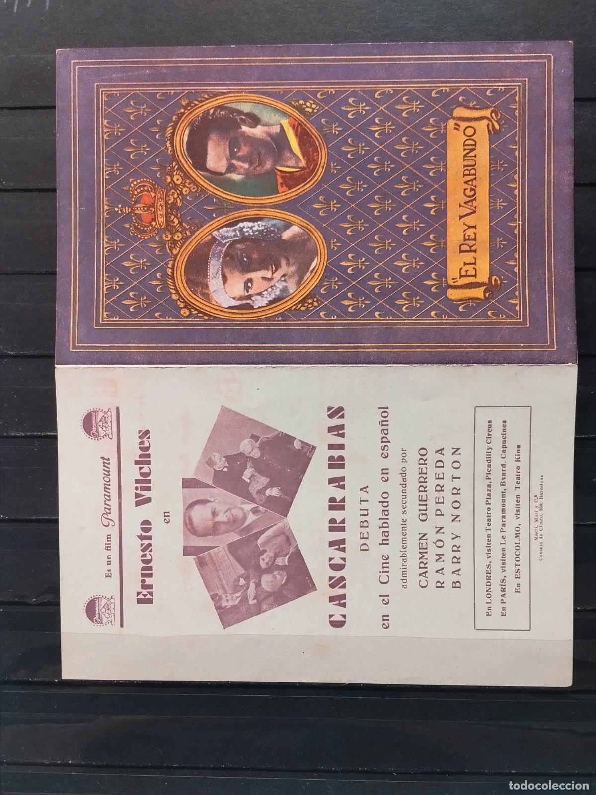 Flyers Publicitaires de Films Anciens: JT - PROGRAMA DE CINE. DOBLE. EL REY VAGABUNDO. PERFECTO.
