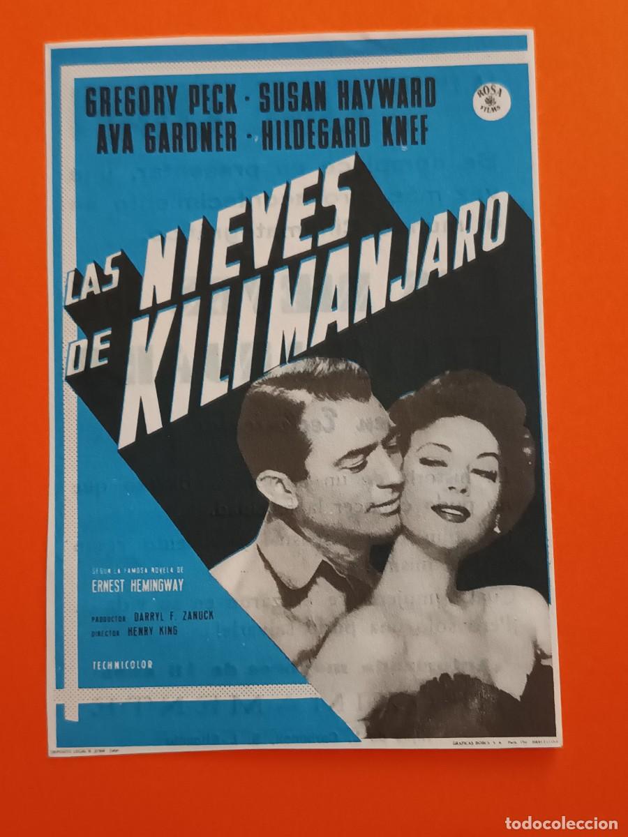 Cine: PROGRAMA DE CINE LAS NIEVES DE KILIMANJARO GREGORY PECK