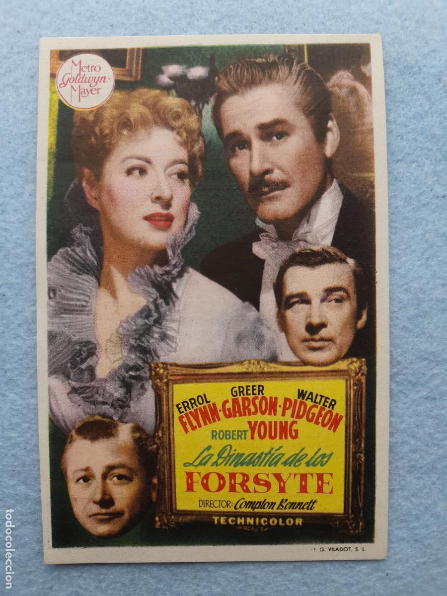 Kino: La Dinast&iacute;a de los Forsyte. A&ntilde;o 1951. Errol Flynn. Greer Garson. Walter Pidgeon.