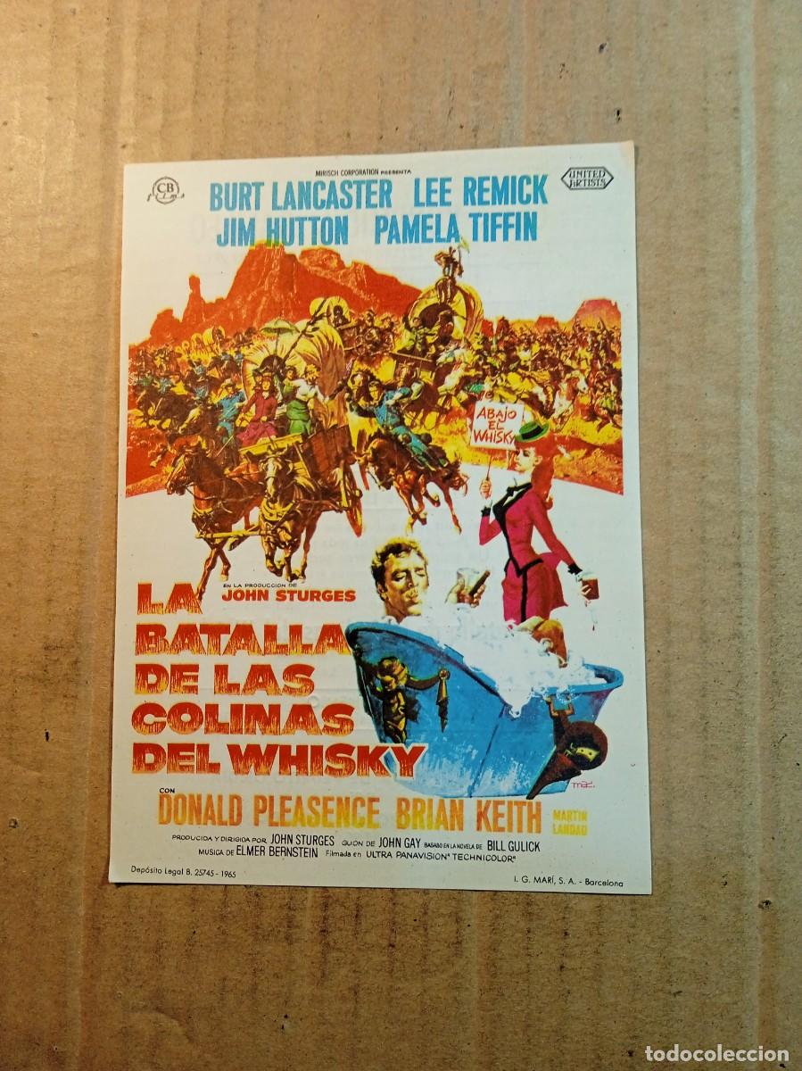 Cine: FOLLETO DE MANO LA BATALLA DE LAS COLINAS DEL WHISKY CON PUBLICIDAD