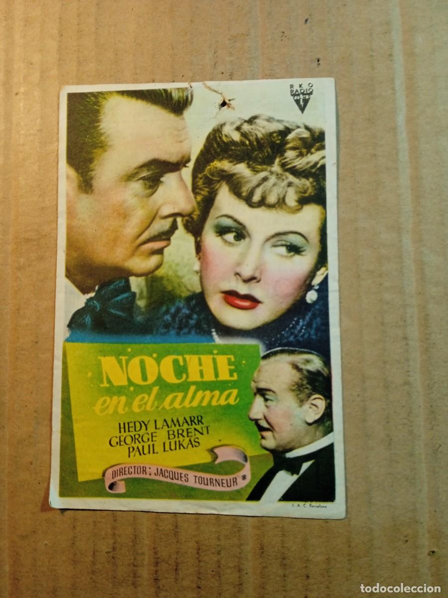Cine: FOLLETO DE MANO NOCHE EN EL ALMA CON PUBLICIDAD
