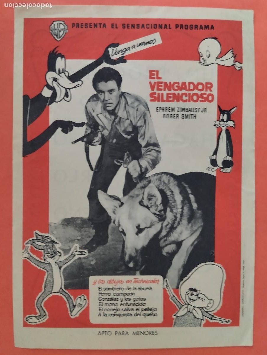 Flyers Publicitaires de Films Anciens: JHR - PROGRAMA CINE. EL VENDEDOOR SILENCIOSO.