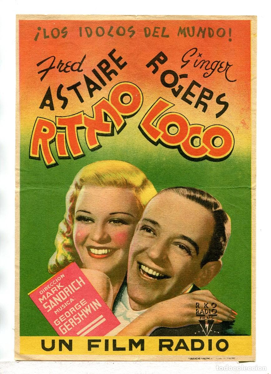 Kino: RITMO LOCO, con FRED ASTAIRE y GINGER ROGERS.. 16,5 X 23,5 cms.