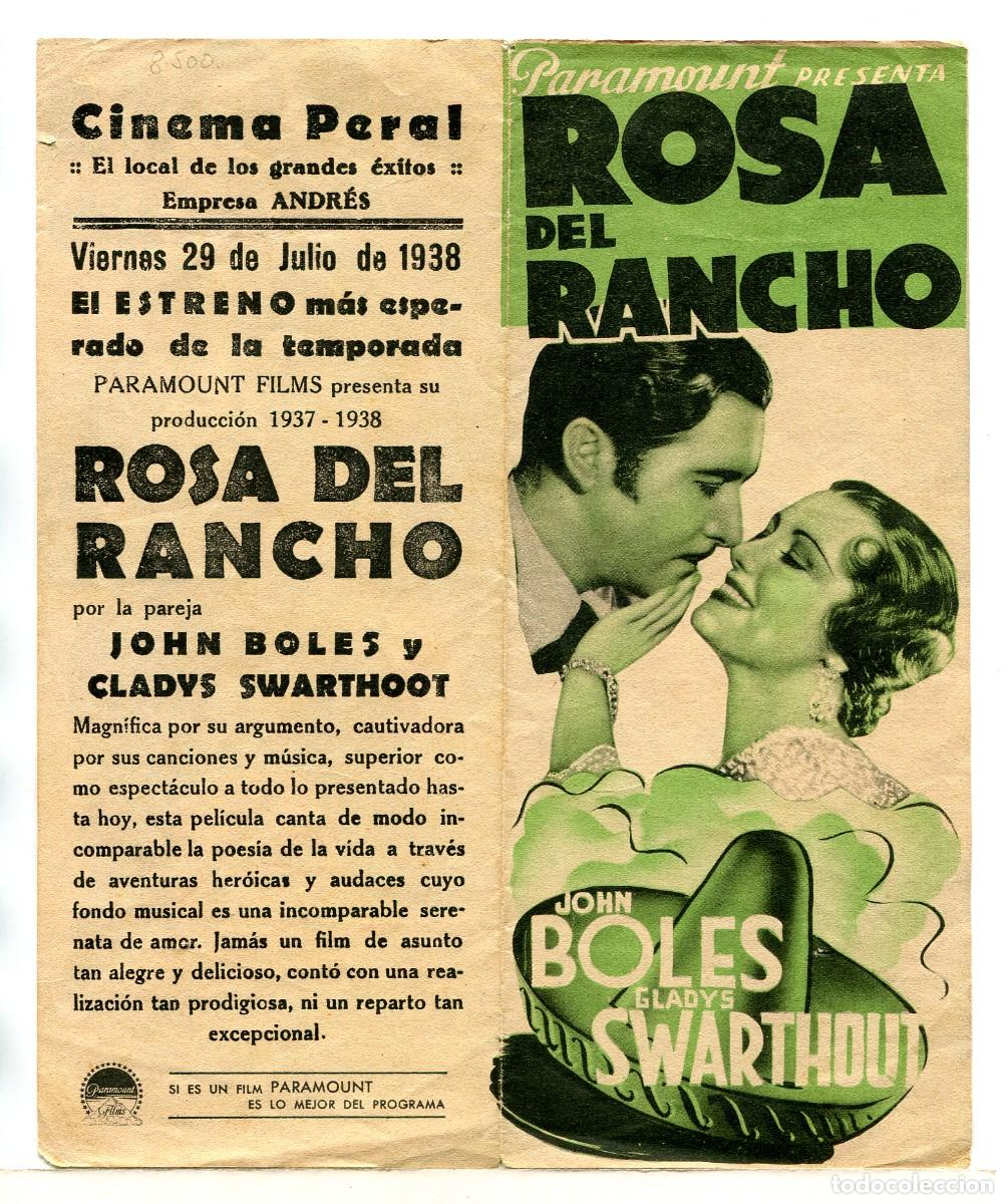  Flyers Publicitaires de films Anciens: ROSA DEL RANCHO, con John Boles. 9 X 22 cms.