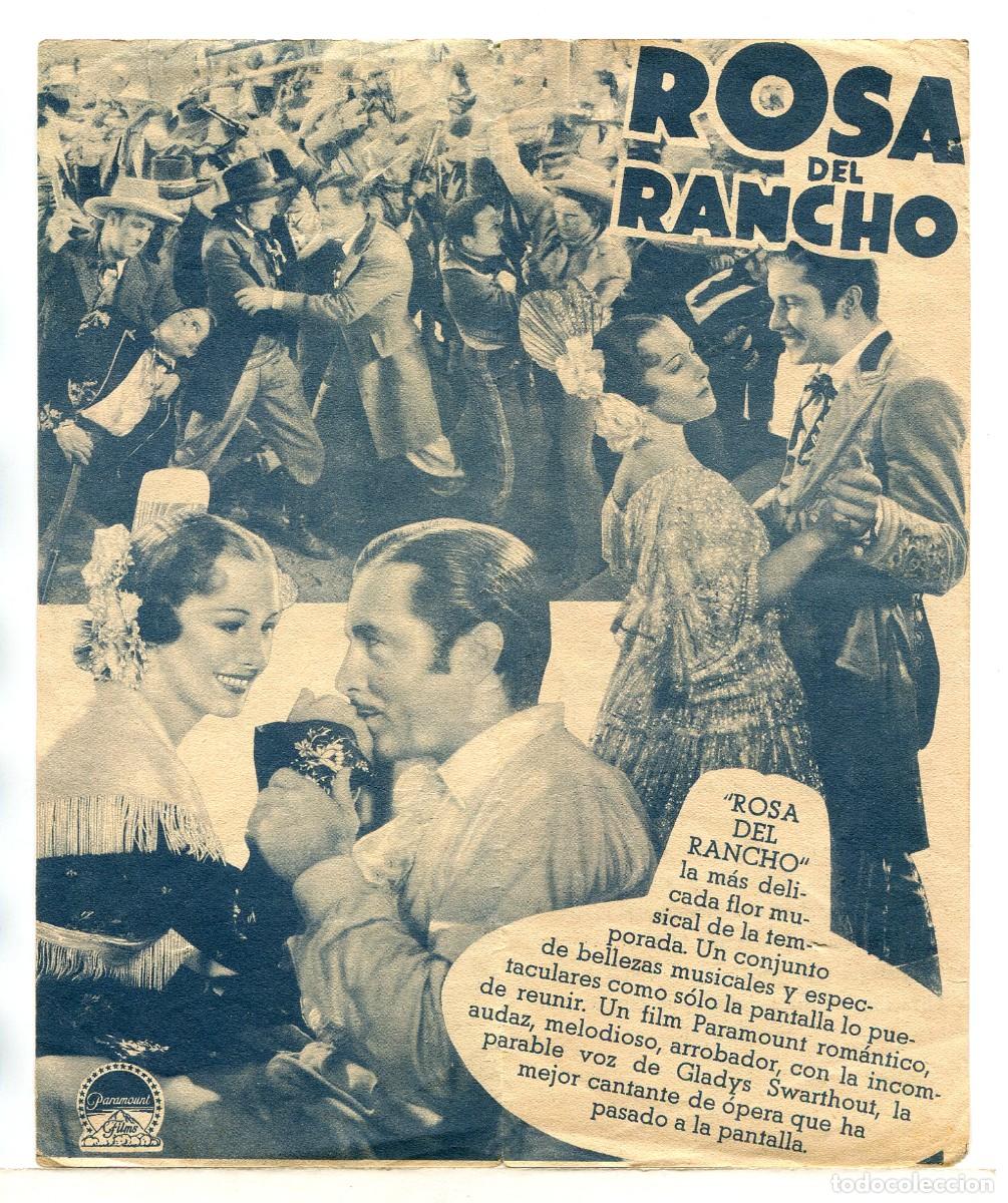 Cine: ROSA DEL RANCHO, con John Boles. 9 X 22 cms. - Foto 2