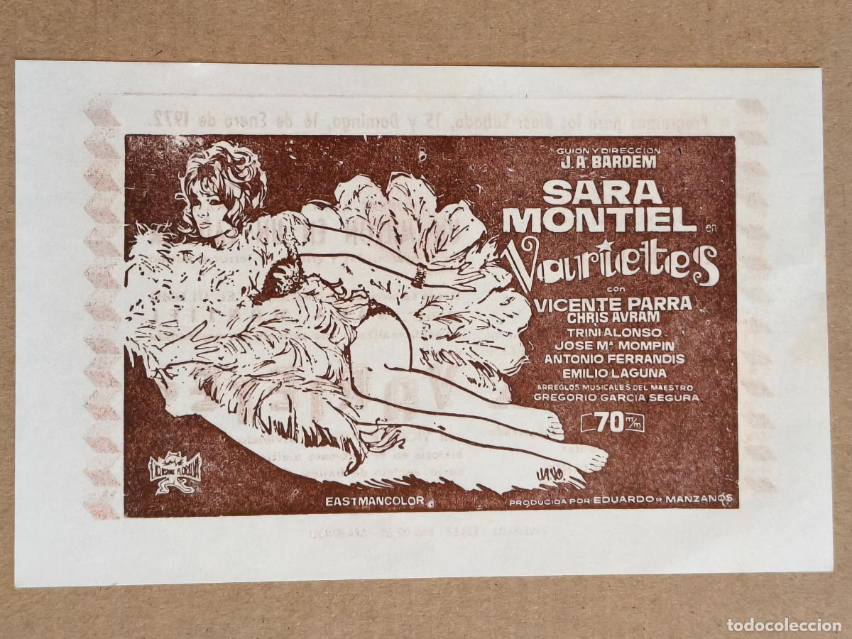 Folhetos de m&atilde;o de filmes antigos de cinema: SARA MONTIEL VARIETES PROGRAMA DE CINE 1971