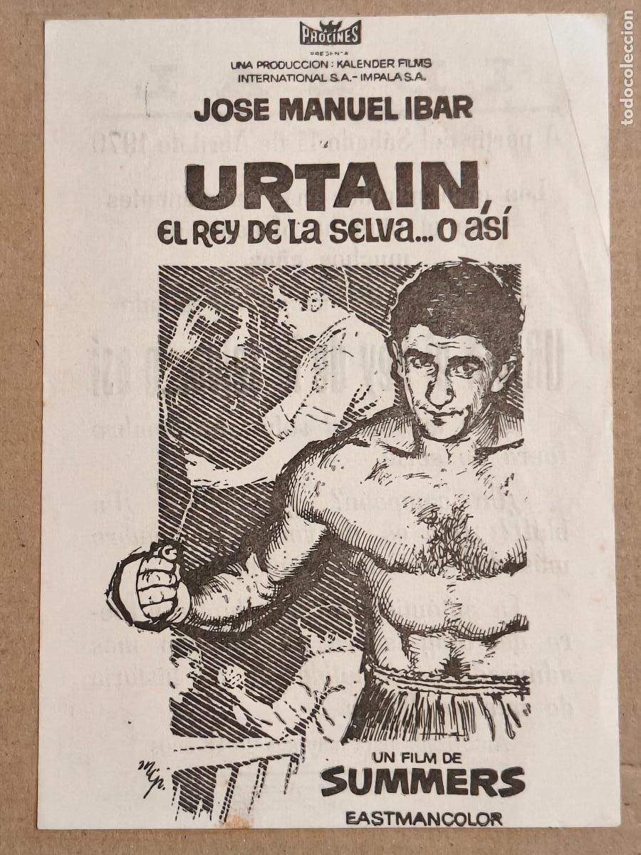  Flyers Publicitaires de films Anciens: URTAIN PROGRAMA DE CINE IDEAL 1970