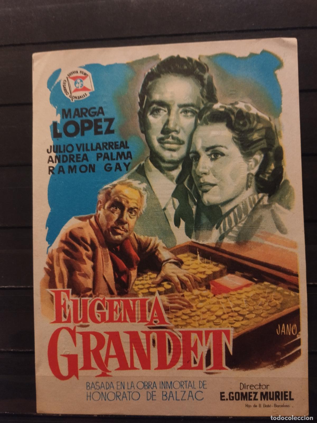 Foglietti di film di film antichi di cinema: JT - PROGRAMA DE CINE. EUGENIA GRANDET. PERFECTO