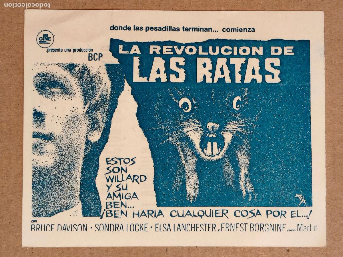 Folhetos de m&atilde;o de filmes antigos de cinema: LAS RATAS PROGRAMA DE CINE 1973