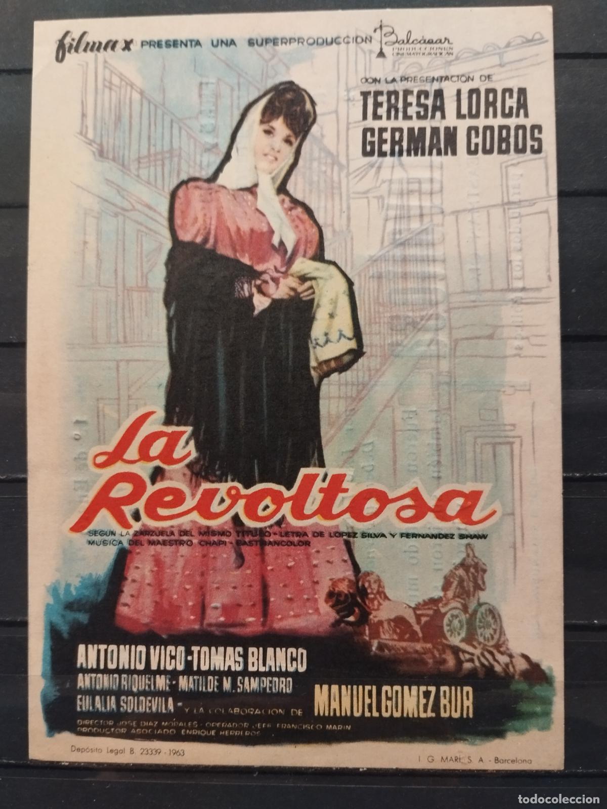Flyers Publicitaires de Films Anciens: JT - PROGRAMA DE CINE. LA REVOLTOSA. PERFECTO