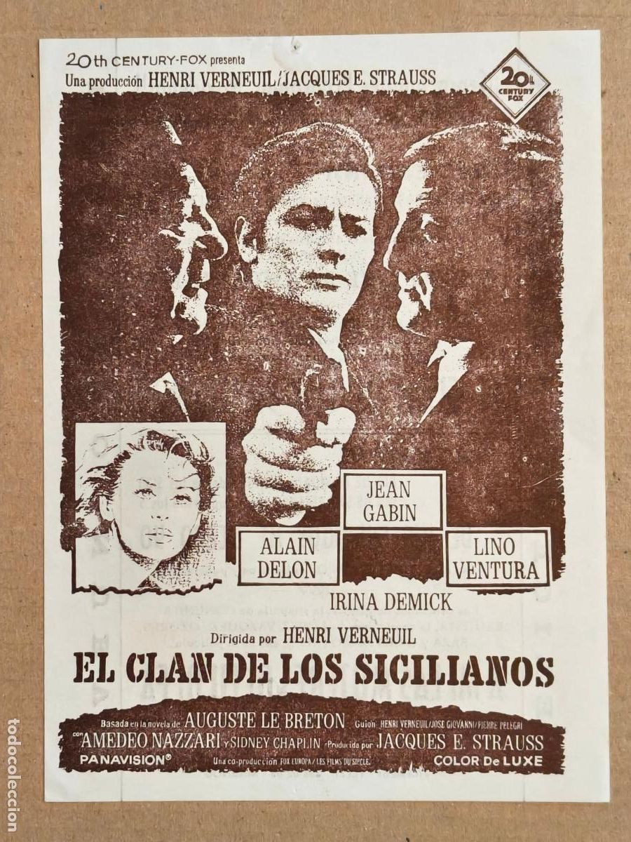 Foglietti di film di film antichi di cinema: EL CLAN DE LOS SICILIANOS PROGRAMA DE CINE 1971