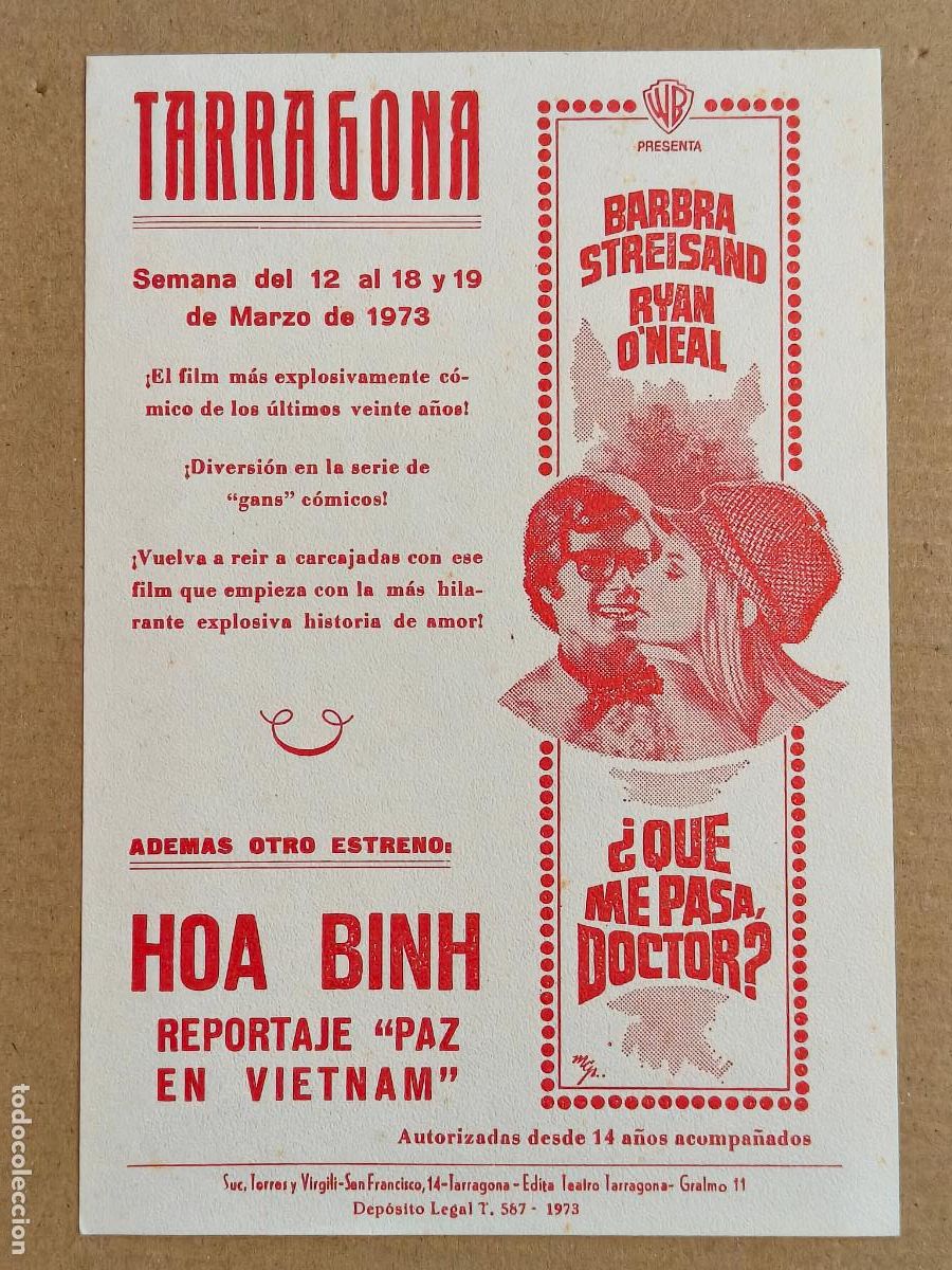 Cinema: QUE ME PASA DOCTOR PROGRAMA DE CINE 1973