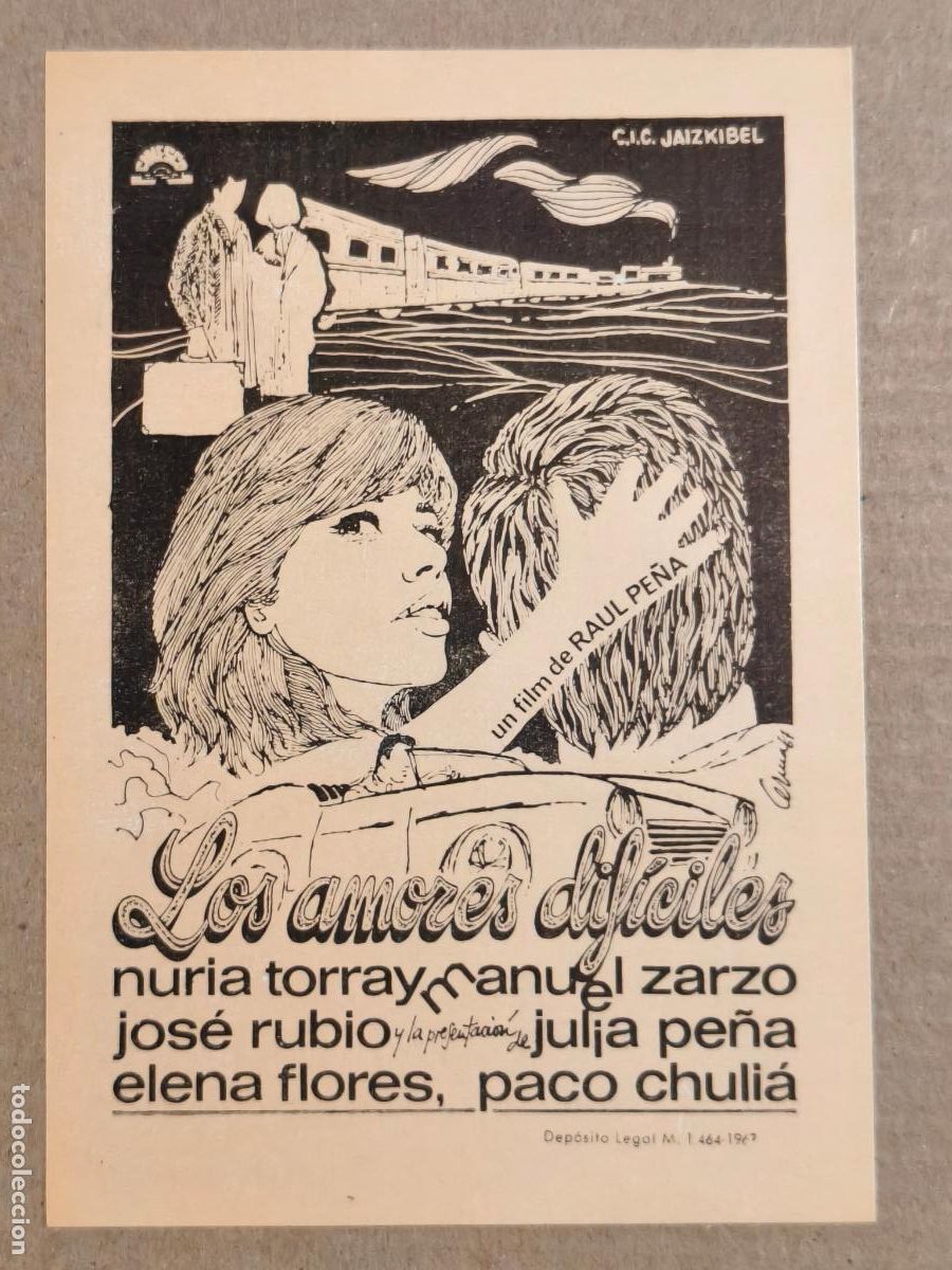  Flyers Publicitaires de films Anciens: LOS AMORES DIF&Iacute;CILES PROGRAMA DE CINE 1967