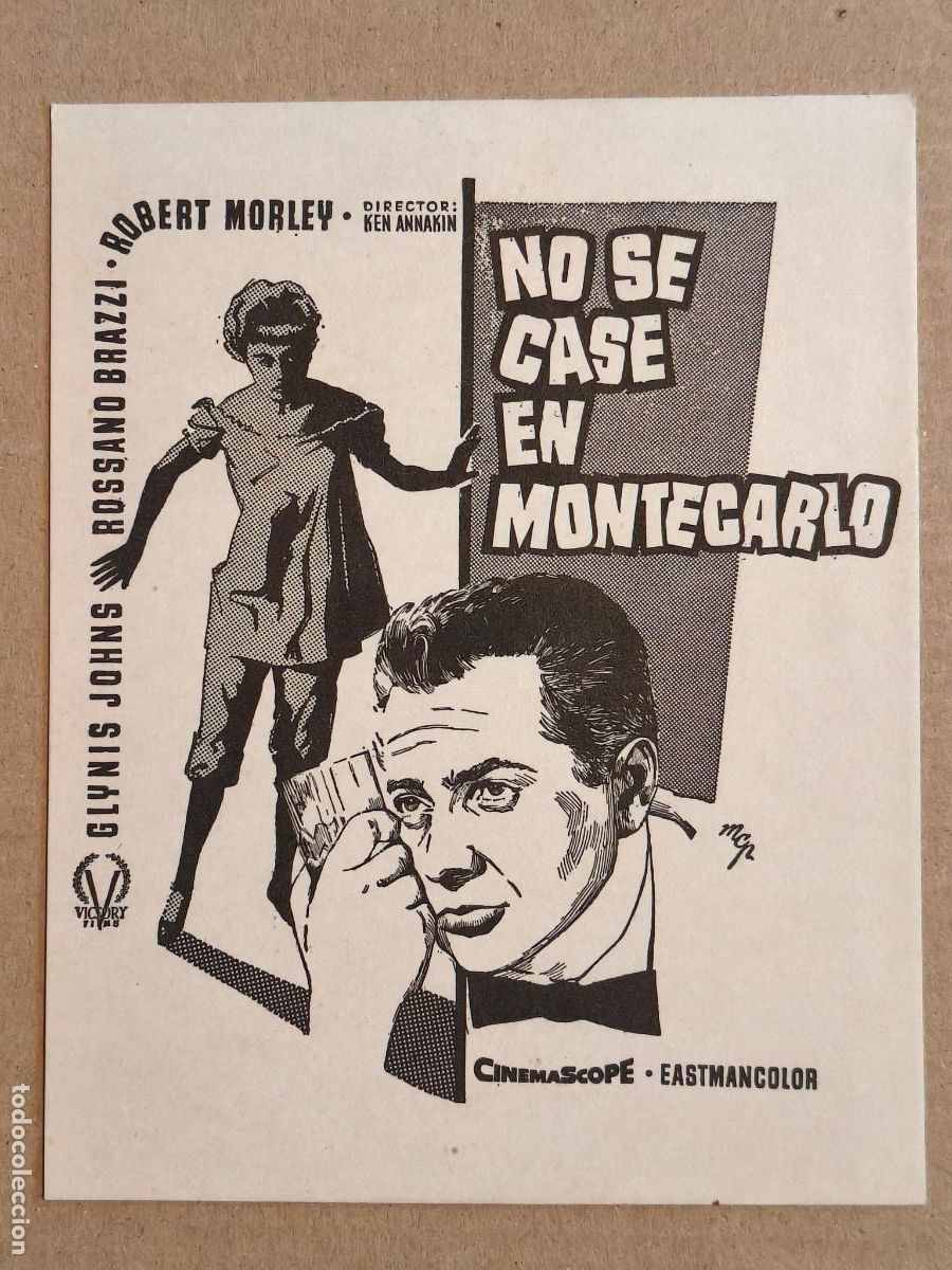  Flyers Publicitaires de films Anciens: NO SE CASE EN MONTECARLO PROGRAMA DE CINE