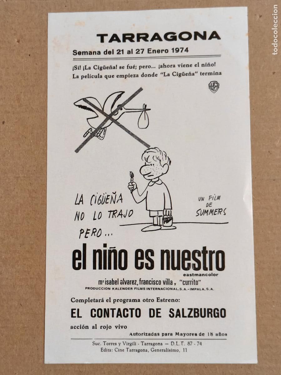  Flyers Publicitaires de films Anciens: SUMMERS EL NI&Ntilde;O ES NUESTRO PROGRAMA DE CINE 1974