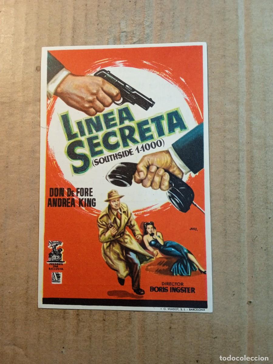  Foglietti di film di film antichi di cinema: FOLLETO DE MANO LINEA SECRETA CON PUBLCIDAD