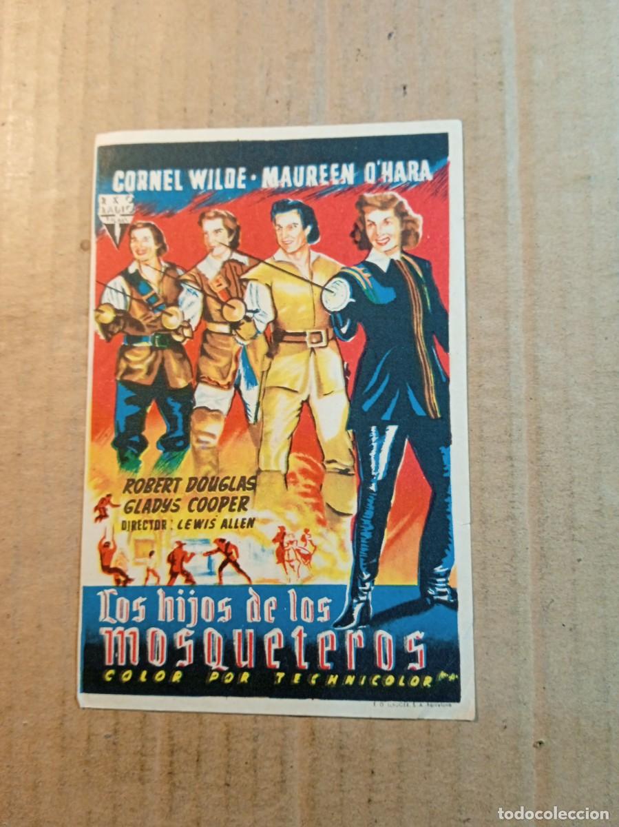  Flyers Publicitaires de films Anciens: FOLLETO DE MANO CON PUBLCIDAD LOS HIJOS DE LOS MOSQUETEROS