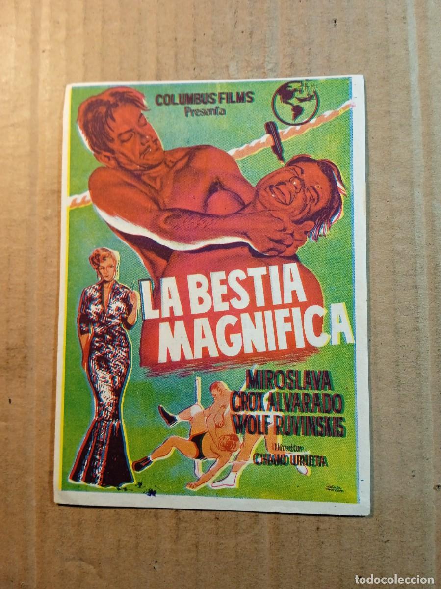  Flyers Publicitaires de films Anciens: FOLLETO DE MANO CON PUBLCIDAD LA BESTIA MAGNIFICA