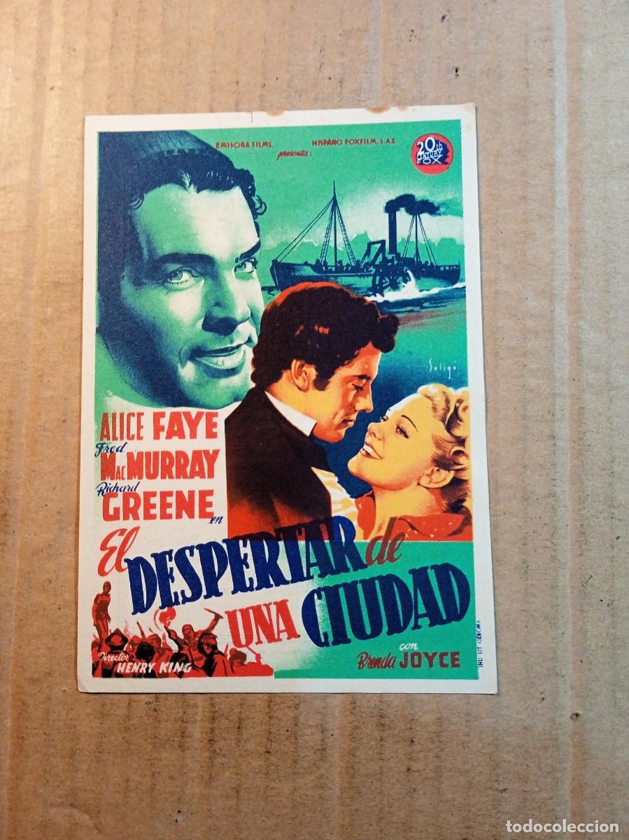  Flyers Publicitaires de films Anciens: FOLLETO DE MANO CON PUBLICIDAD EL DESPERTAR DE UNA CIUDAD