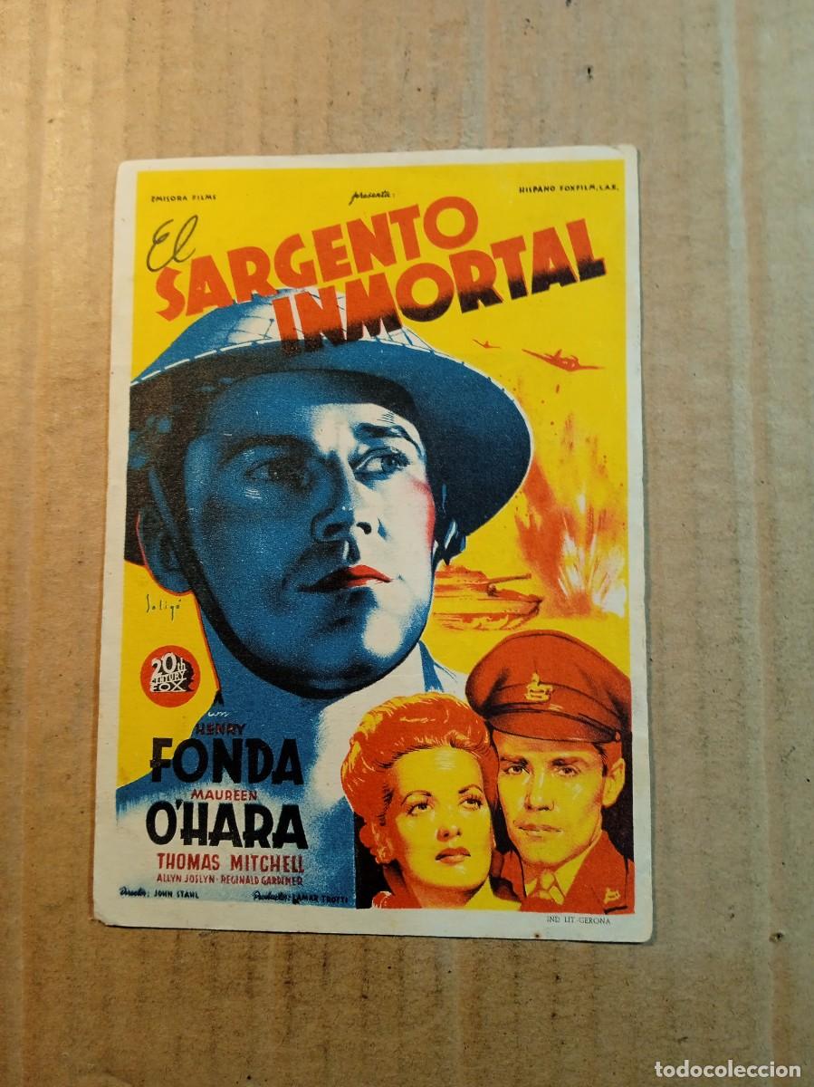 Cinema: FOLLETO DE MANO CON PUBLICIDAD EL SARGENTO INMORTAL