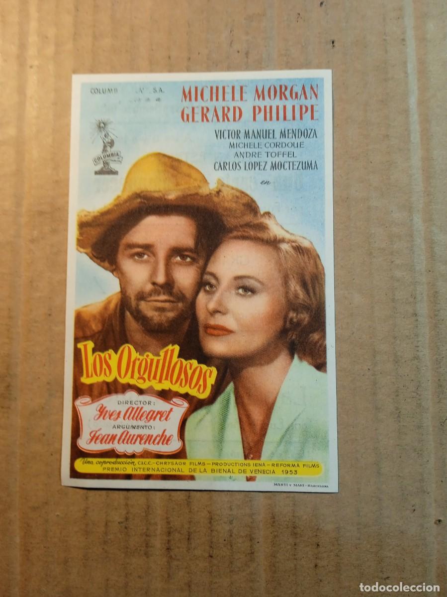 Folhetos de m&atilde;o de filmes antigos de cinema: FOLLETO DE MANO CON PUBLICIDAD LOS ORGULLOSOS