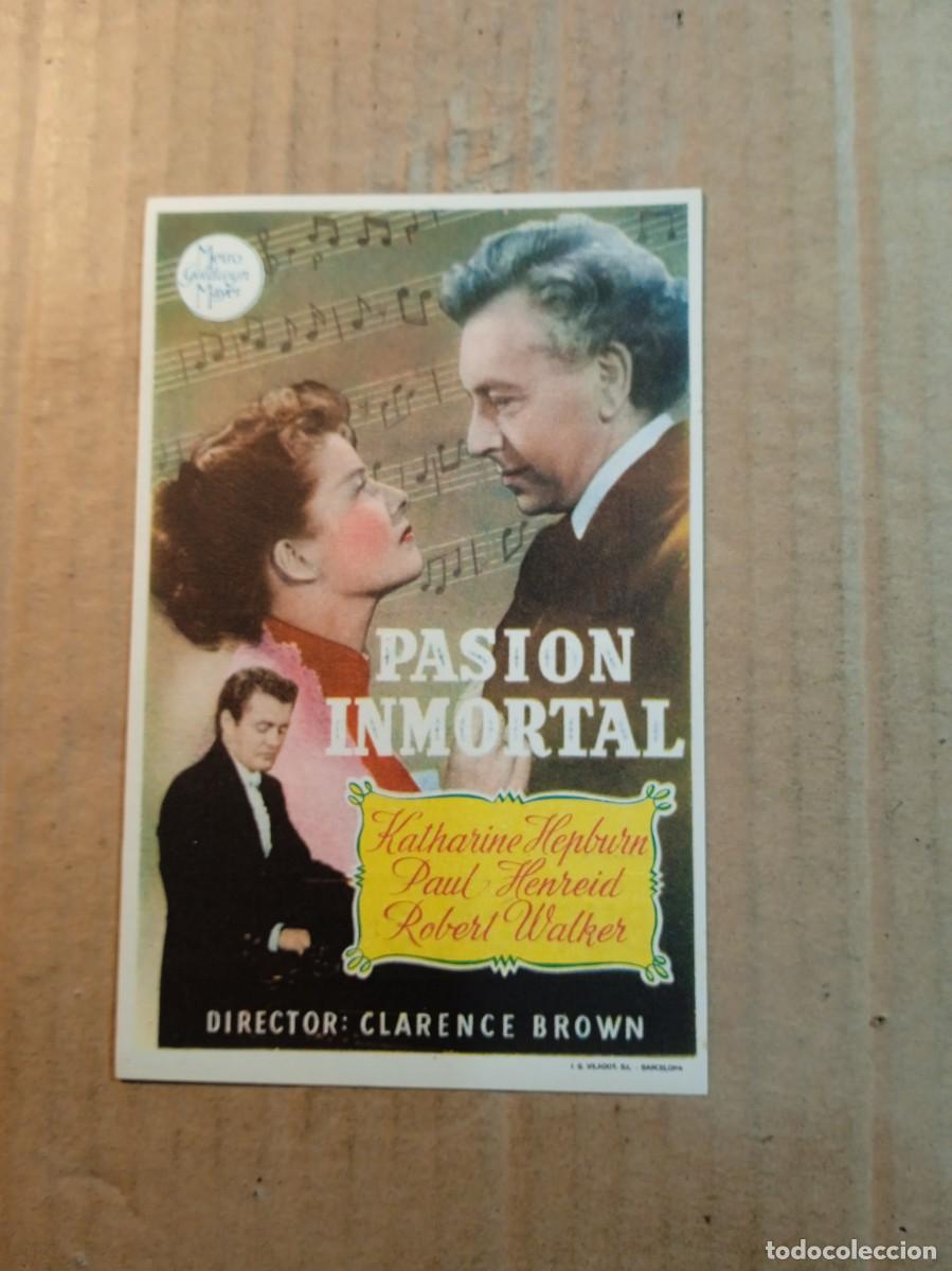 Folhetos de m&atilde;o de filmes antigos de cinema: FOLLETO DE MANO CON PUBLICIDAD PASION INMORTAL