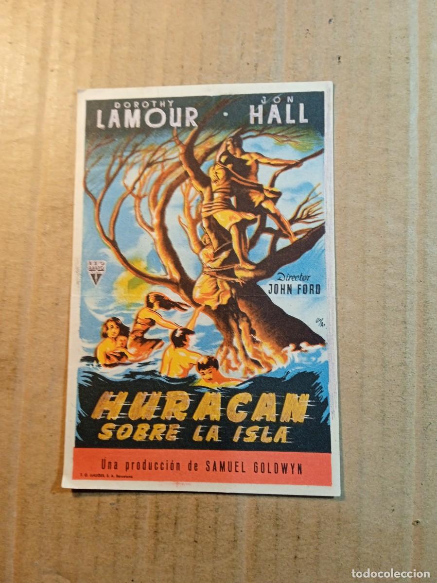  Flyers Publicitaires de films Anciens: FOLLETO DE MANO CON PUBLICIDAD HURACAN SOBRE LA ISLA