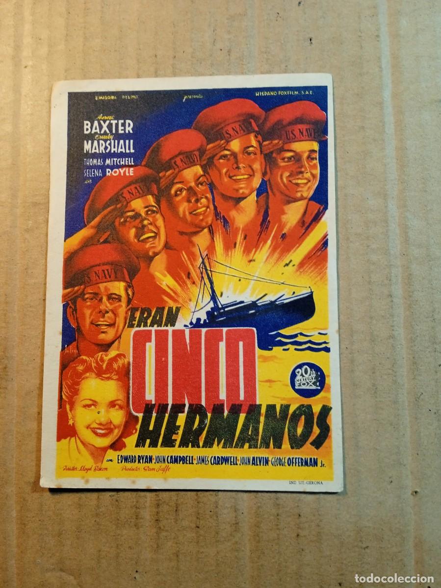 Cinema: FOLLETO DE MANO CON PUBLICIDAD ERAN CINCO HERMANOS