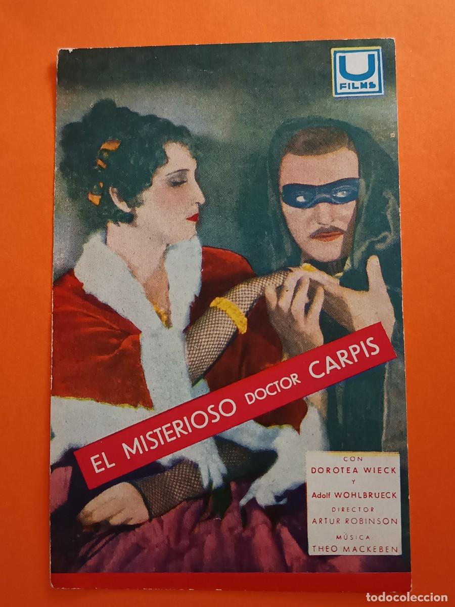 Folhetos de m&atilde;o de filmes antigos de cinema: PROGRAMA DE CINE EL MISTERIOSO DOCTOR CARPIS