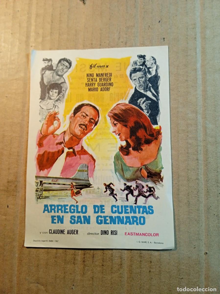  Foglietti di film di film antichi di cinema: FOLLETO DE MANO CON PUBLICIDAD ARREGLO DE CUENTAS EN SAN GENNARO