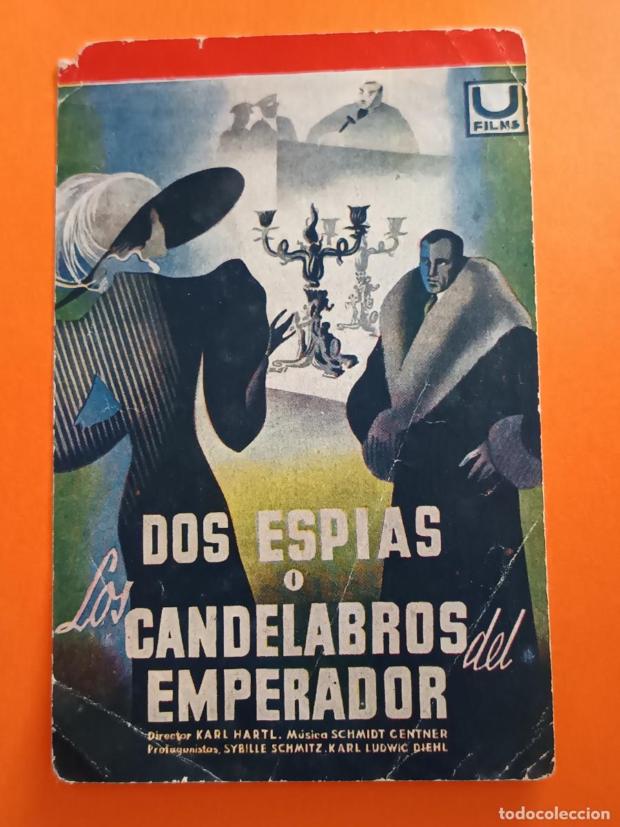 Folhetos de m&atilde;o de filmes antigos de cinema: PROGRAMA DE CINE DOS ESPIAS LOS CANDELABROS DEL EMPERADOR
