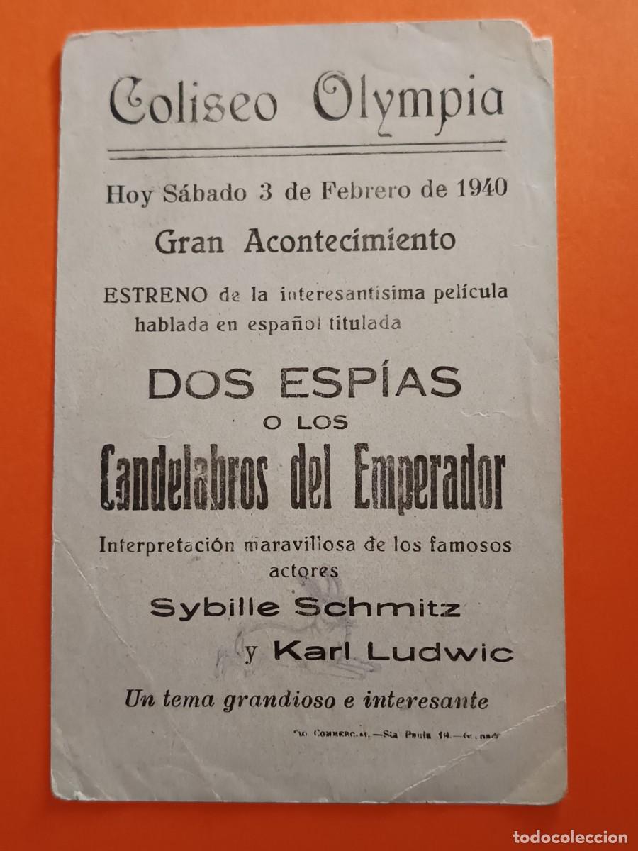 Cine: PROGRAMA DE CINE DOS ESPIAS LOS CANDELABROS DEL EMPERADOR - Foto 2