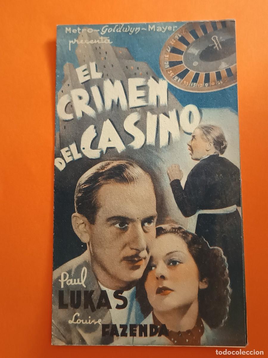  Flyers Publicitaires de films Anciens: PROGRAMA DE CINE EL CRIMEN DEL CASINO PAUL LUKAS