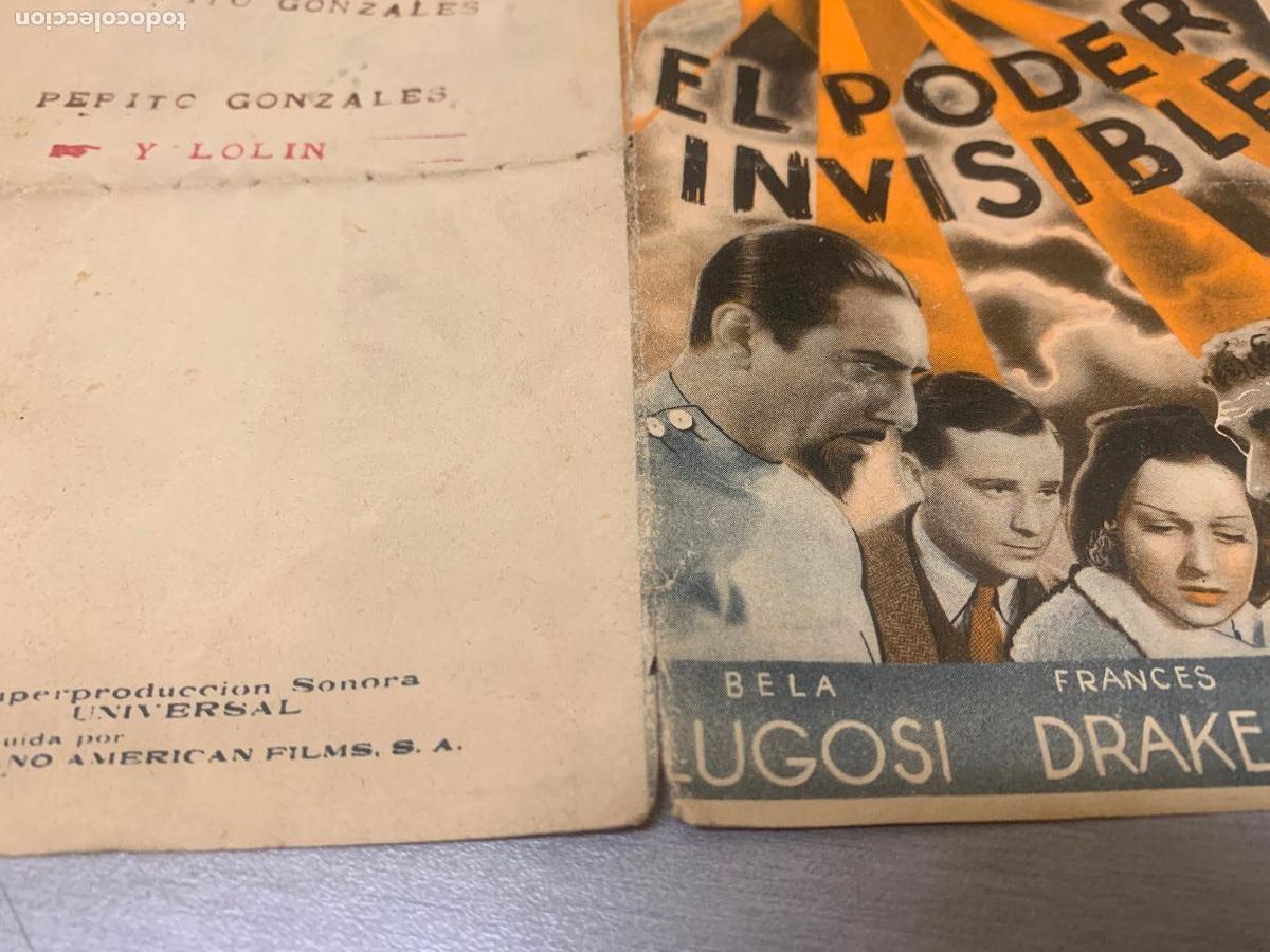 Cine: EL PODER INVISIBLE / BORIS KARLOFF, BELA LUGOSI / PROGRAMA DOBLE DE CINE ORIGINAL - Foto 4