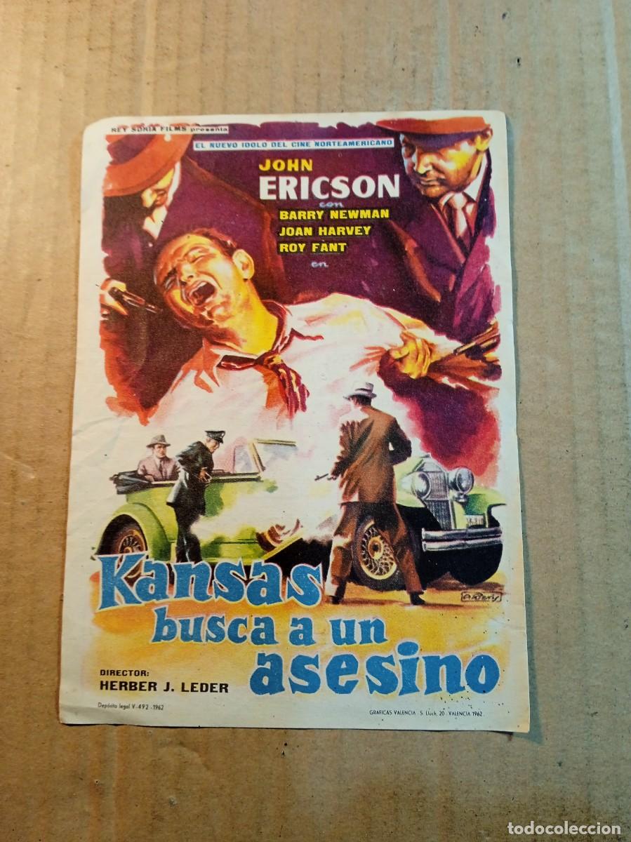  Foglietti di film di film antichi di cinema: FOLLETO DE MANO CON PUBLICIDAD KANSAS BUSCA A UN ASESINO