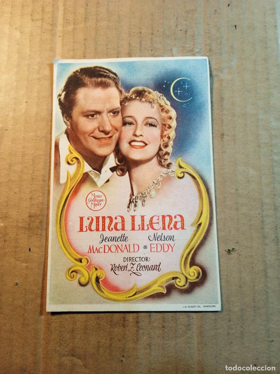 Folhetos de m&atilde;o de filmes antigos de cinema: FOLLETO DE MANO CON PUBLICIDAD LUNA LLENA