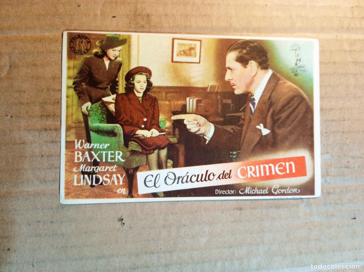 Cine: FOLLETO DE MANO CON PUBLICIDAD EL ORACULO DEL CRIMEN